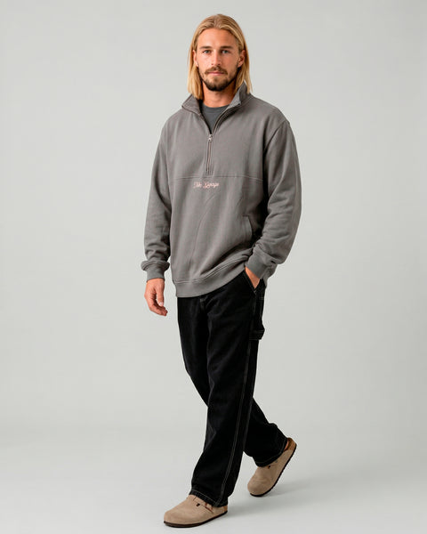 Poleron Half Zipper Gris Hombre Ozzy