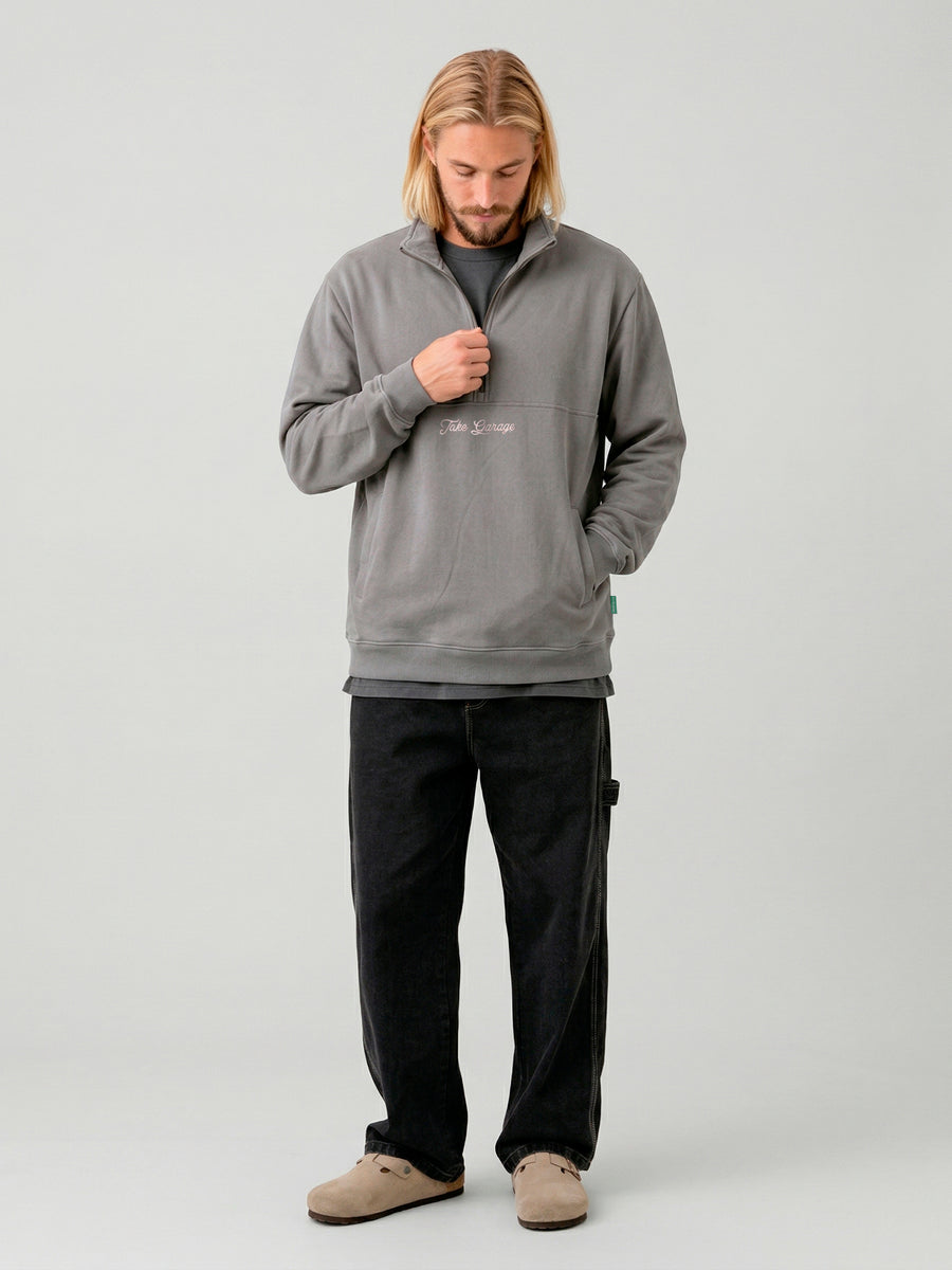 Poleron Half Zipper Gris Hombre Ozzy