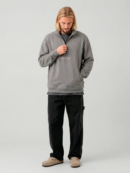 Poleron Half Zipper Gris Hombre Ozzy