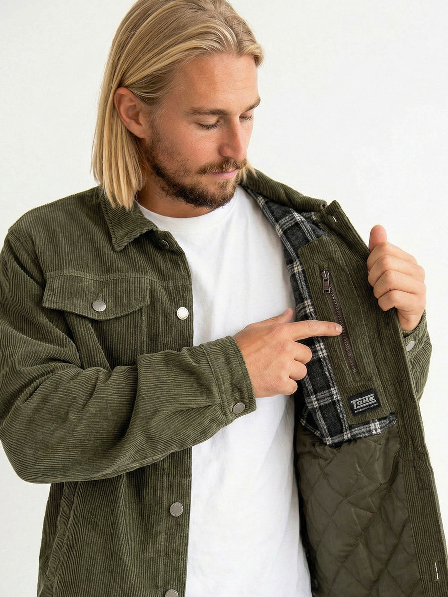 Chaqueta Hombre Cotelé Verde Classic