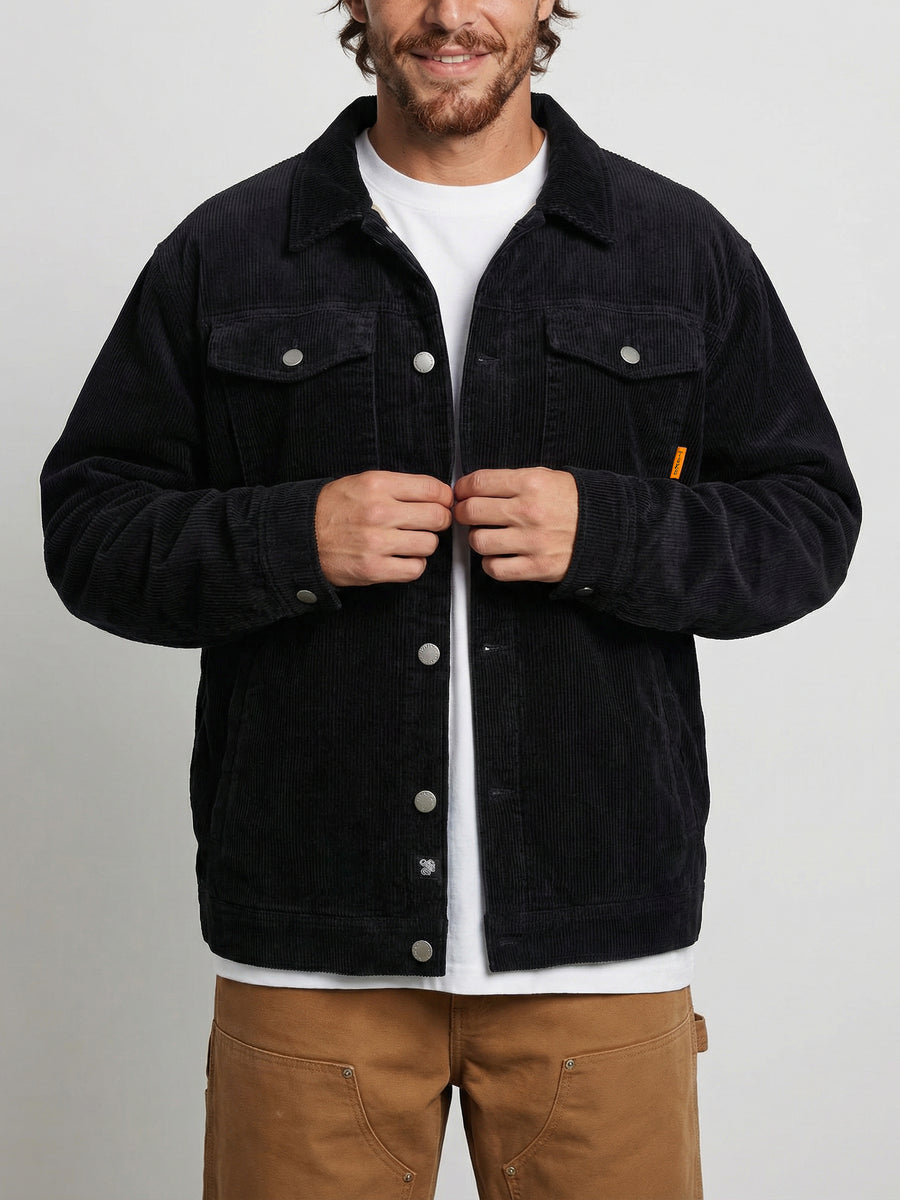 Chaqueta Hombre Cotelé Negra Classic