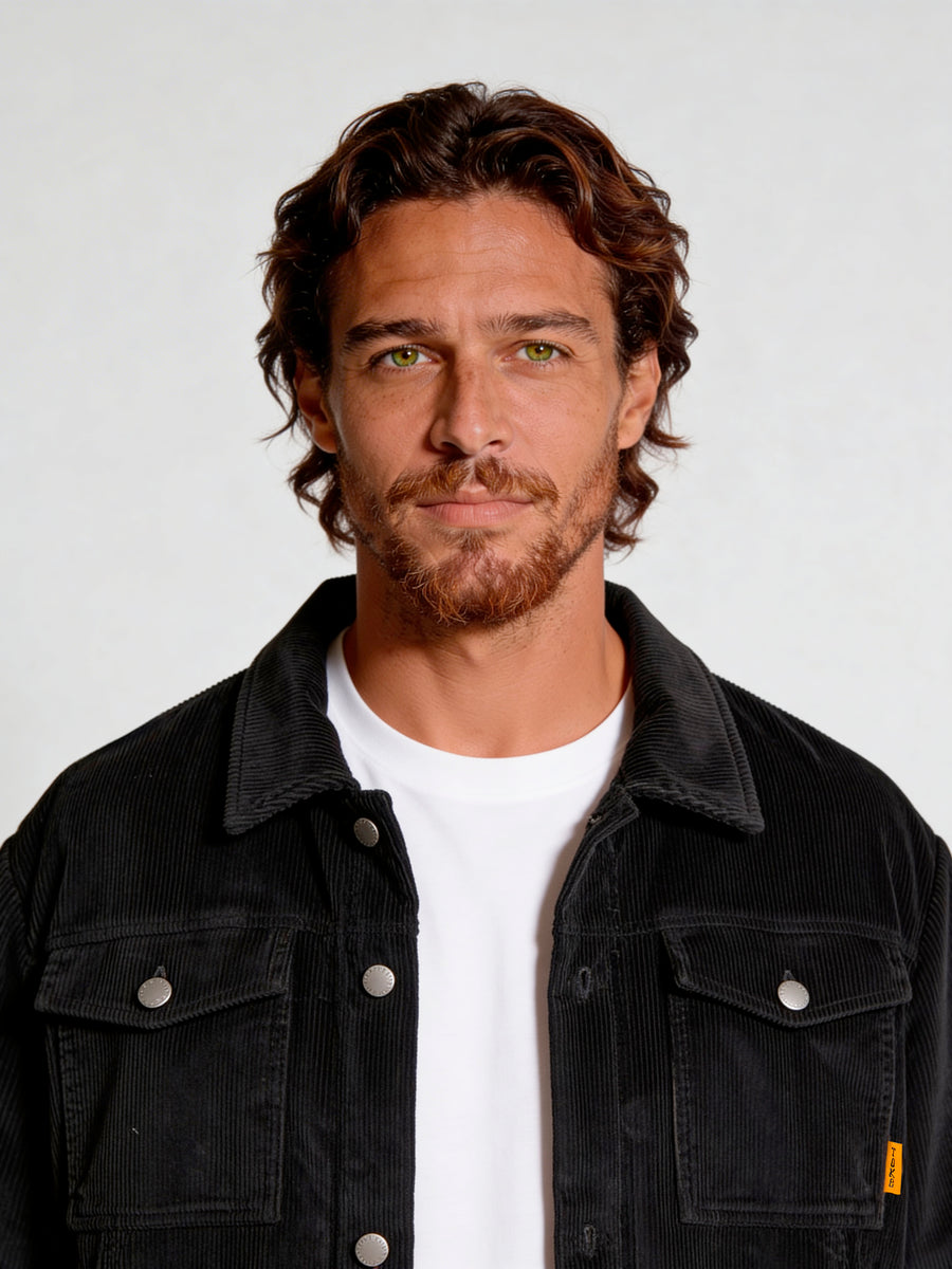 Chaqueta Hombre Cotelé Negra Classic