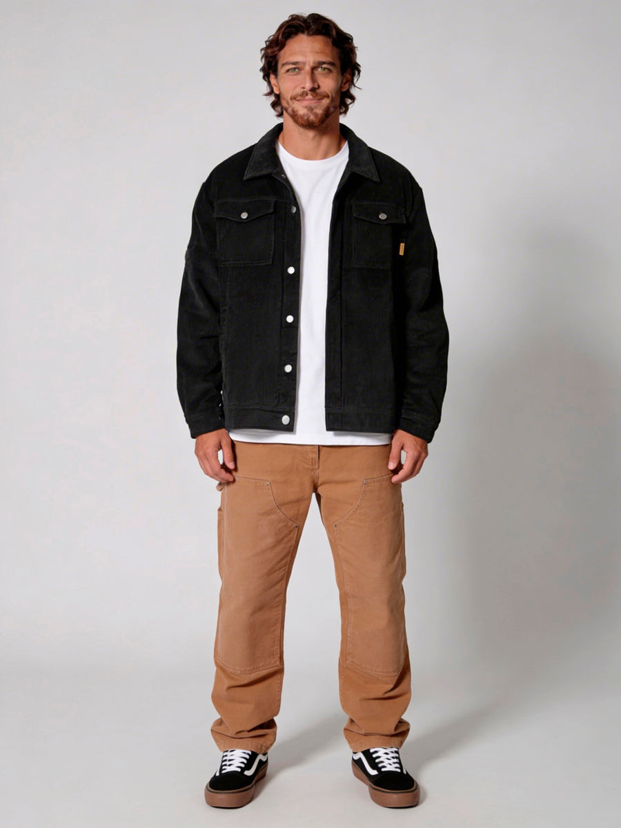 Chaqueta Hombre Cotelé Negra Classic