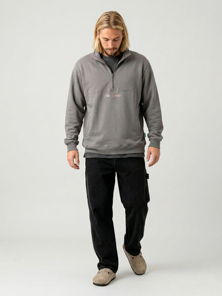 Poleron Half Zipper Gris Hombre Ozzy