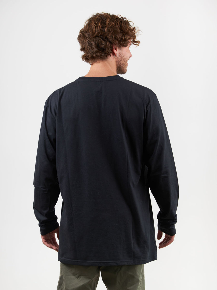 Polera Manga Larga Hombre Negra Shop Local