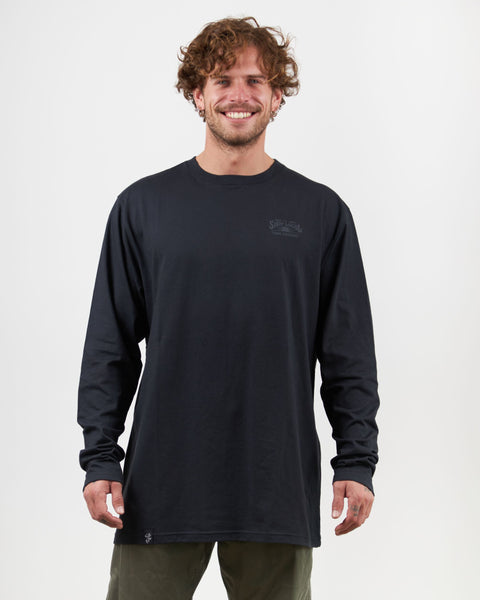Polera Manga Larga Hombre Negra Shop Local