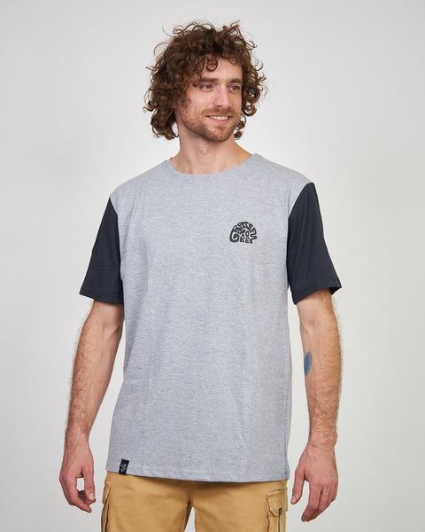 Polera Manga Corta Hombre Gris Grate