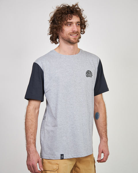 Polera Manga Corta Hombre Gris Grate