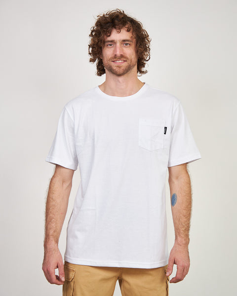 Polera con Bolsillo Blanca Manga Corta