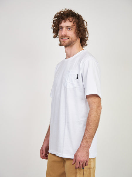 Polera con Bolsillo Blanca Manga Corta
