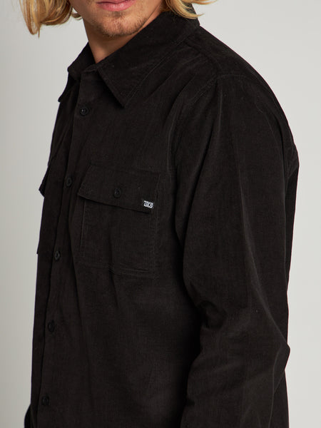 Camisa Cotelé Hombre Freeman Negra
