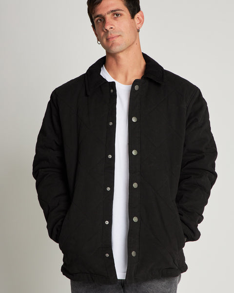 Chaqueta Negra Hombre Canvas Basket