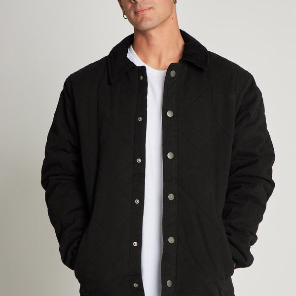 Chaqueta Negra Hombre Canvas Basket