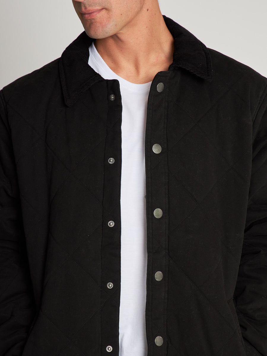 Chaqueta Negra Hombre Canvas Basket