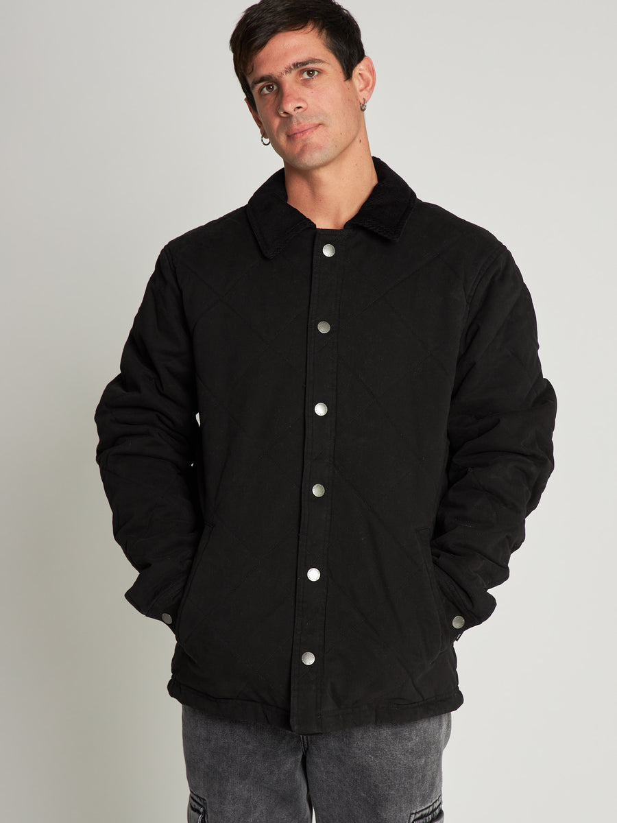 Chaqueta Negra Hombre Canvas Basket