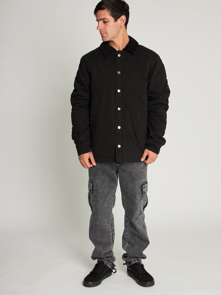 Chaqueta Negra Hombre Canvas Basket