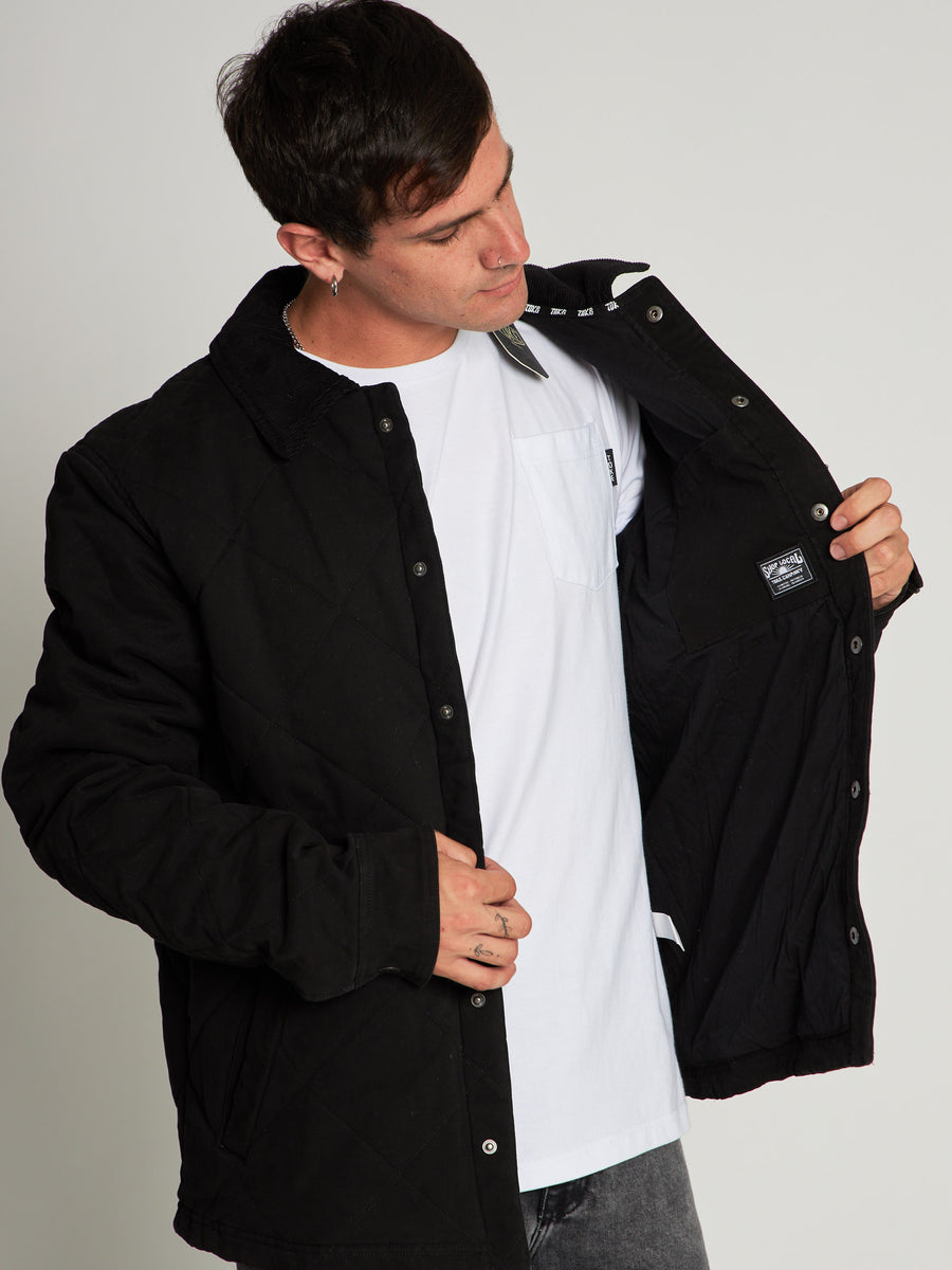 Chaqueta Negra Hombre Canvas Basket