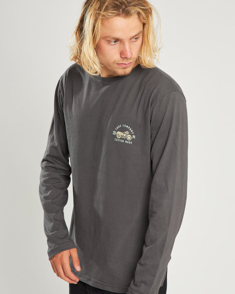 Polera Gris Oscuro Manga Larga Hombre Moto