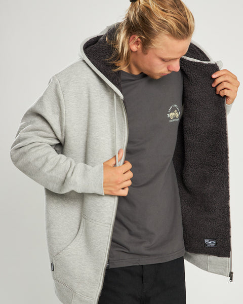 Poleron Gris Con Cierre Hombre Sherpa